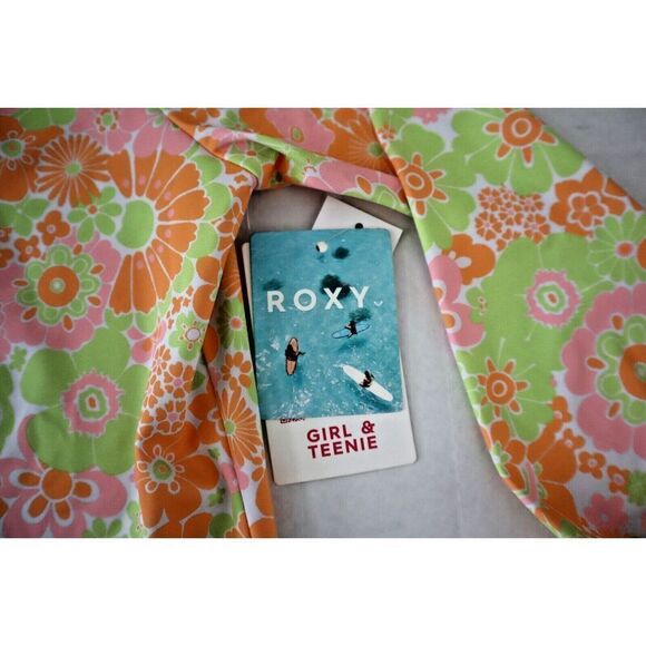 Roxy ERGWR03354 Girl's Sz 12/L Orange Last in Paradise L/S One Piece Swimsuit - Picture 6 of 10